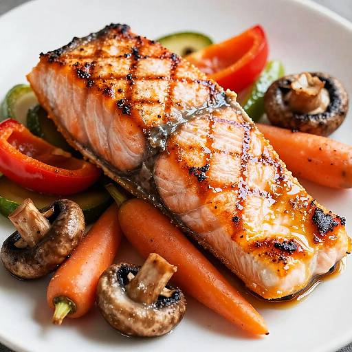 Grilled Salmon with Roasted Vegetables