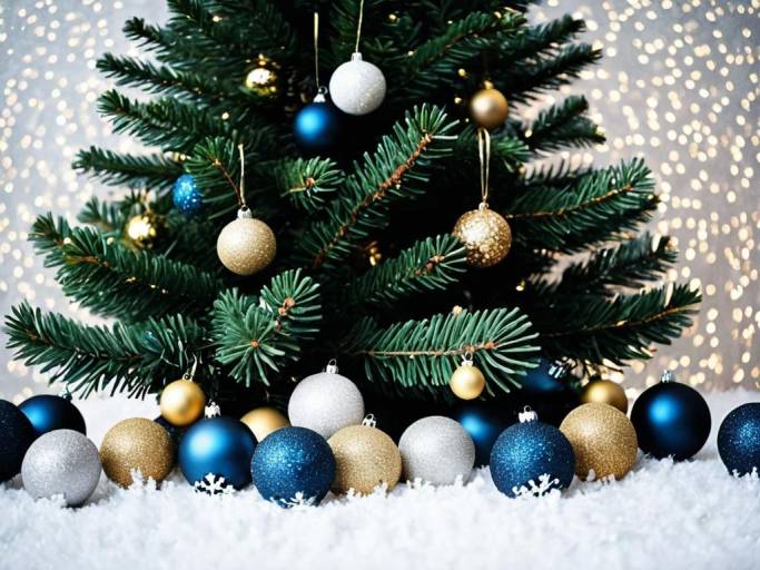 Elegant Christmas Background with Fir Tree