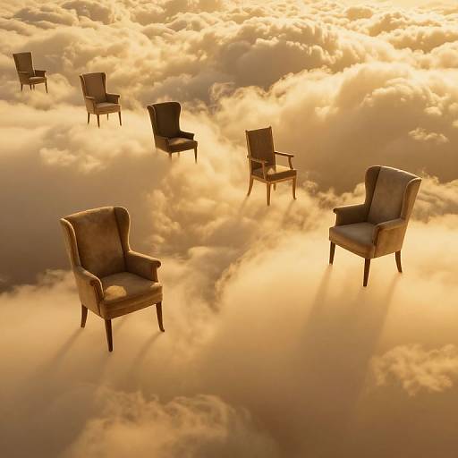 Serene Wingback Chairs in Gold Clouds