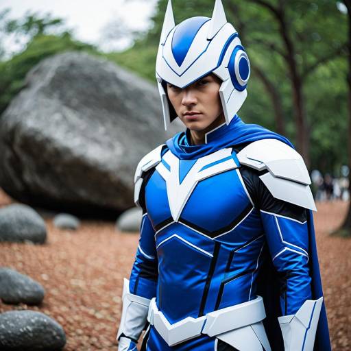 Sleek Blue and White Koji Koda Cosplay