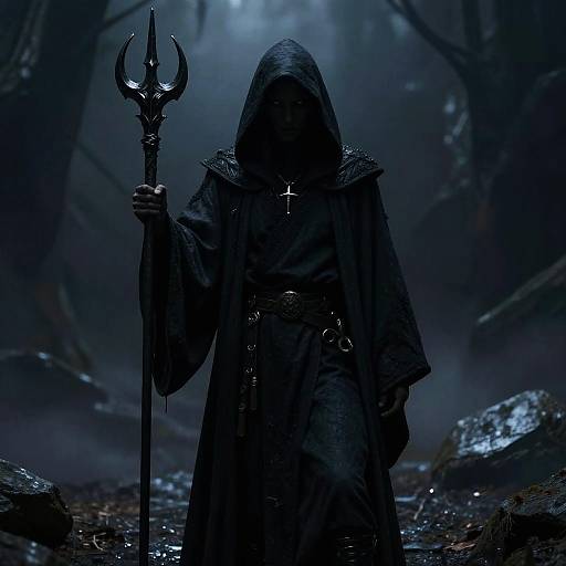 Enigmatic Shadow Mage in Dark Fantasy