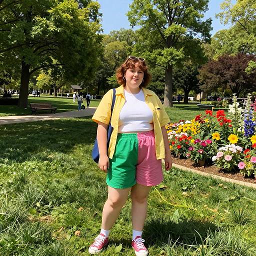 Chubby Person Enjoying Sunny Park