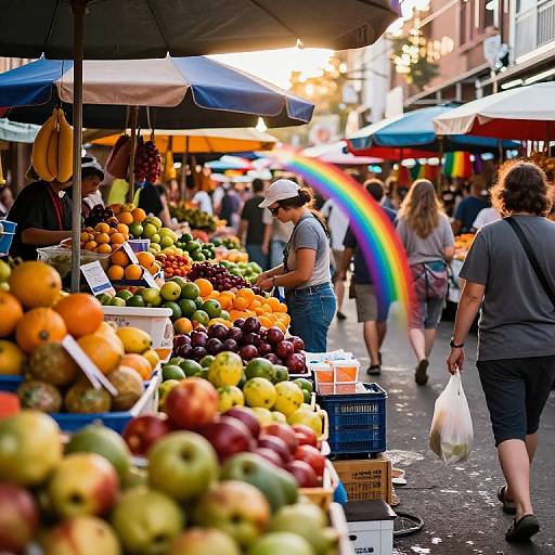 Vivid Rainbow Market Scene Enhancement