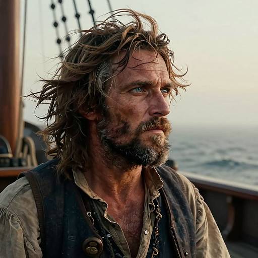Photorealistic Portrait of Weathered Sailor