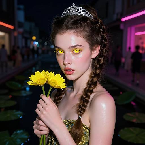 Cyberpunk Victorian Neon Portrait