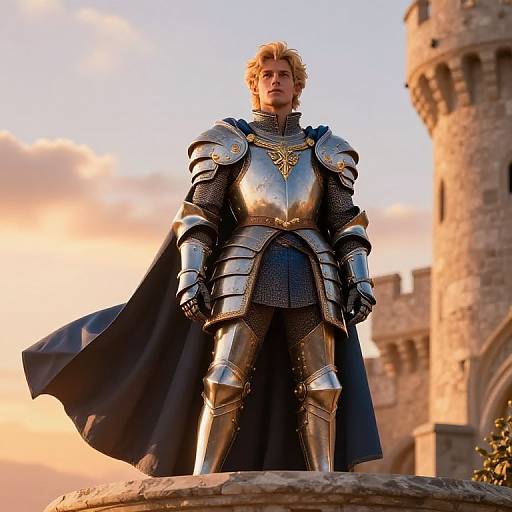 Blond Prince on Castle Balcony