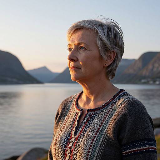 Resolute Slavic Woman by Serene Fjord