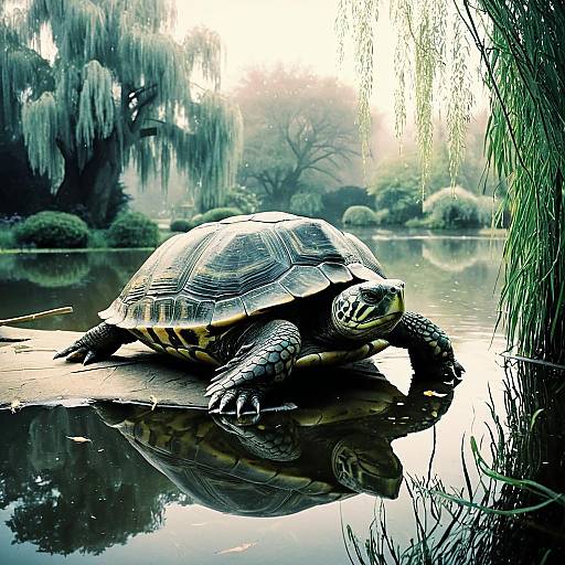 Wise Elderly Turtle by Misty Pond