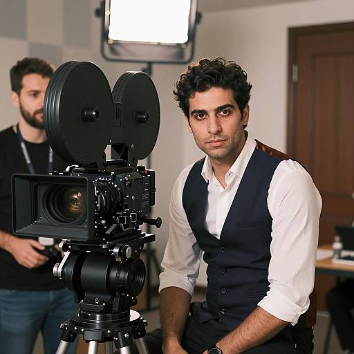 Candid Portrait of a Man and Operator