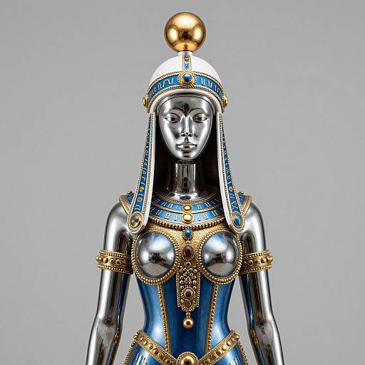 Metallic Chrome Goddess Statue