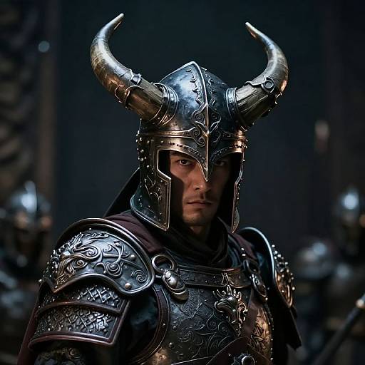 Ancient Horned Warrior in Fantasy