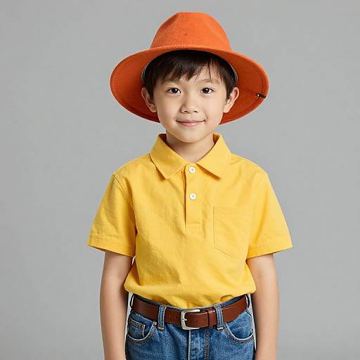 Boy in Colorful Casual Outfit