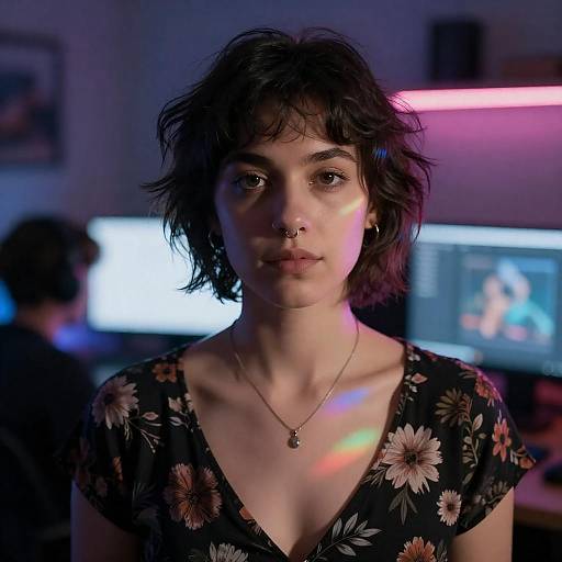 Neon Reflections of Urban Introspection