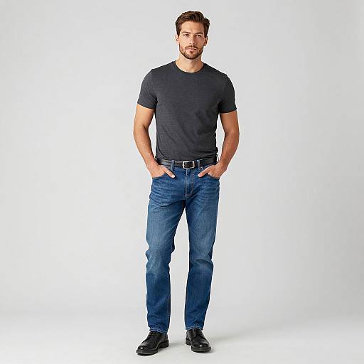 Stylish Young Man in Slim Fit Jeans