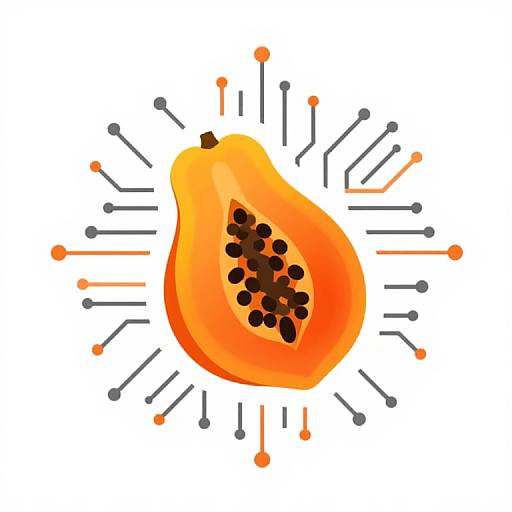 Minimalist Papaya Blockchain Logo