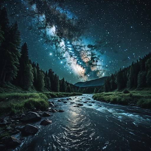 Ethereal Milky Way and Shimmering River Ethereal Milky Way and Shimmering River