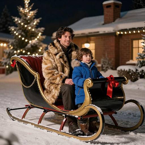 Warm Holiday Moments on a Sleigh