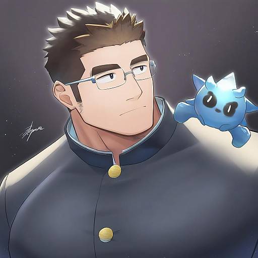 Illustration of Motoori shiro, tokyo afterschool summoners in the style of Shougun (chuckni1)