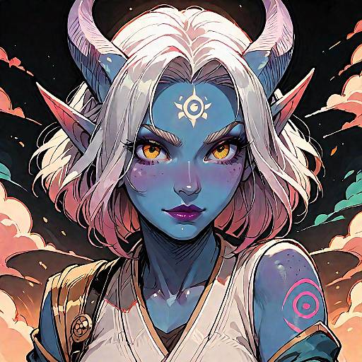 Samurai Tiefling Fantasy Portrait