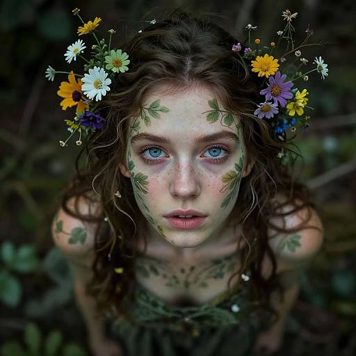 Superrealistic Aerial Portrait of Forest Spirit