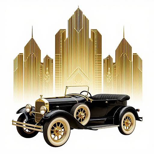 1920s Art Deco Animal Scene