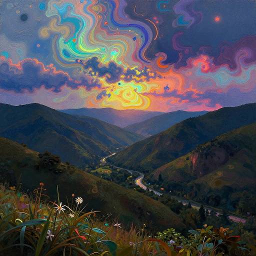 AI-Enhanced Surreal Scenic Landscape