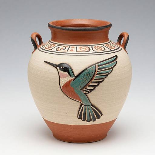 Jemez Pueblo Hummingbird Pottery Jar