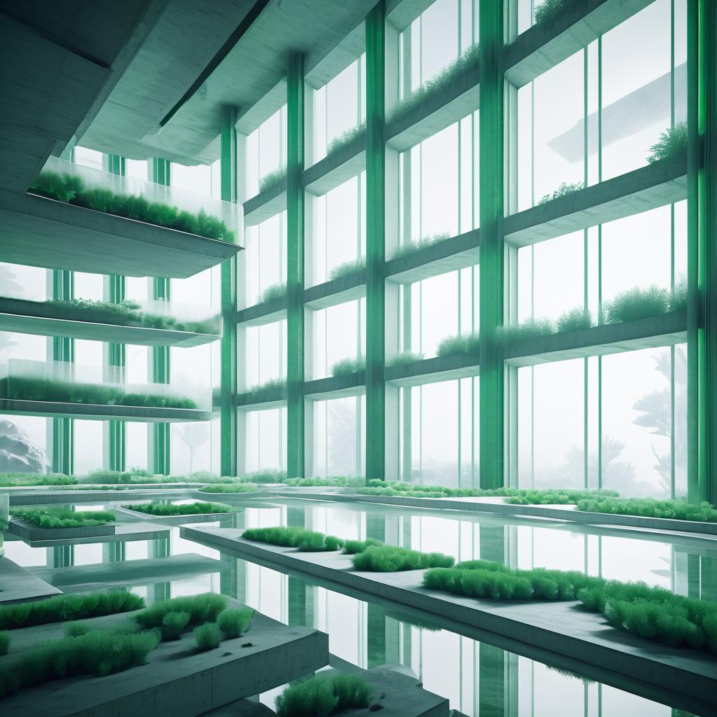 Futuristic Algae Lab in Brutalist Design