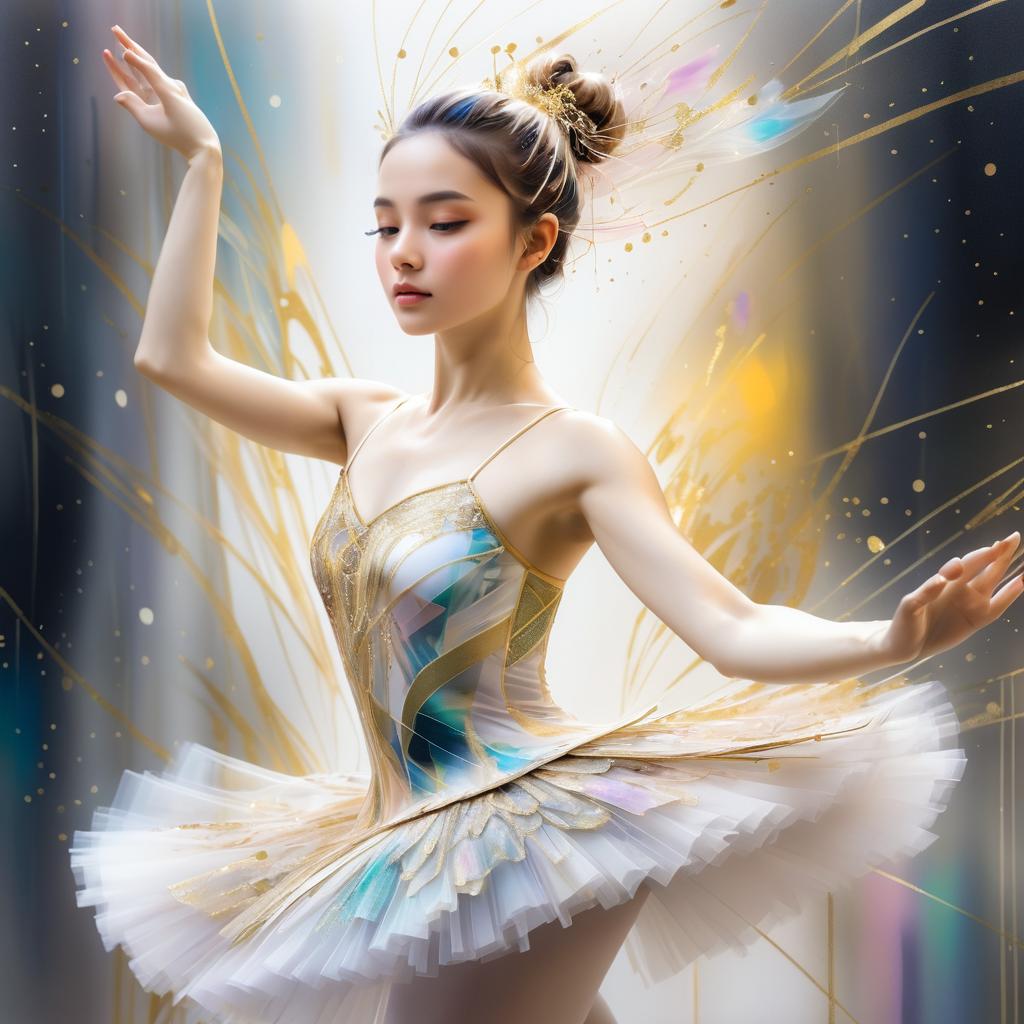 Elegant Ballerina Portrait with Pastel Accents