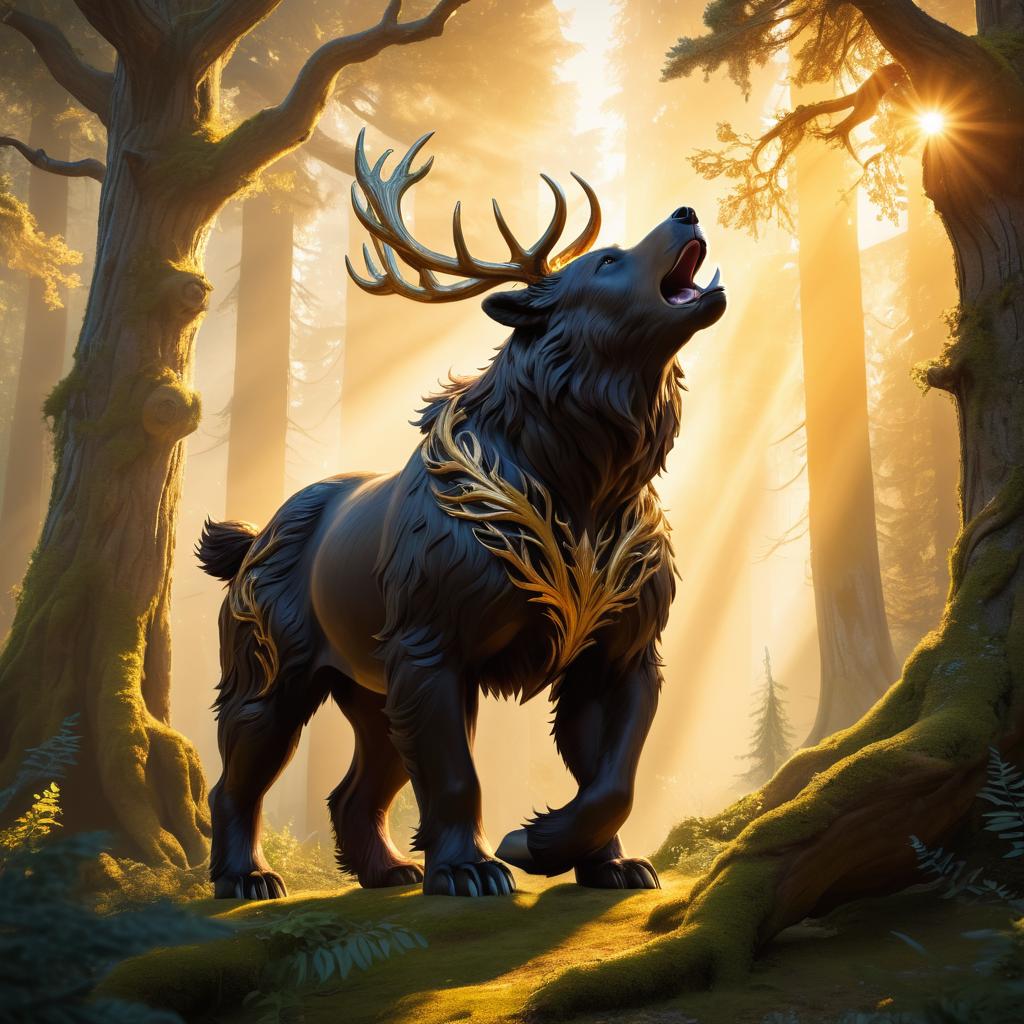 Majestic Centaur-Bear in Enchanted Forest