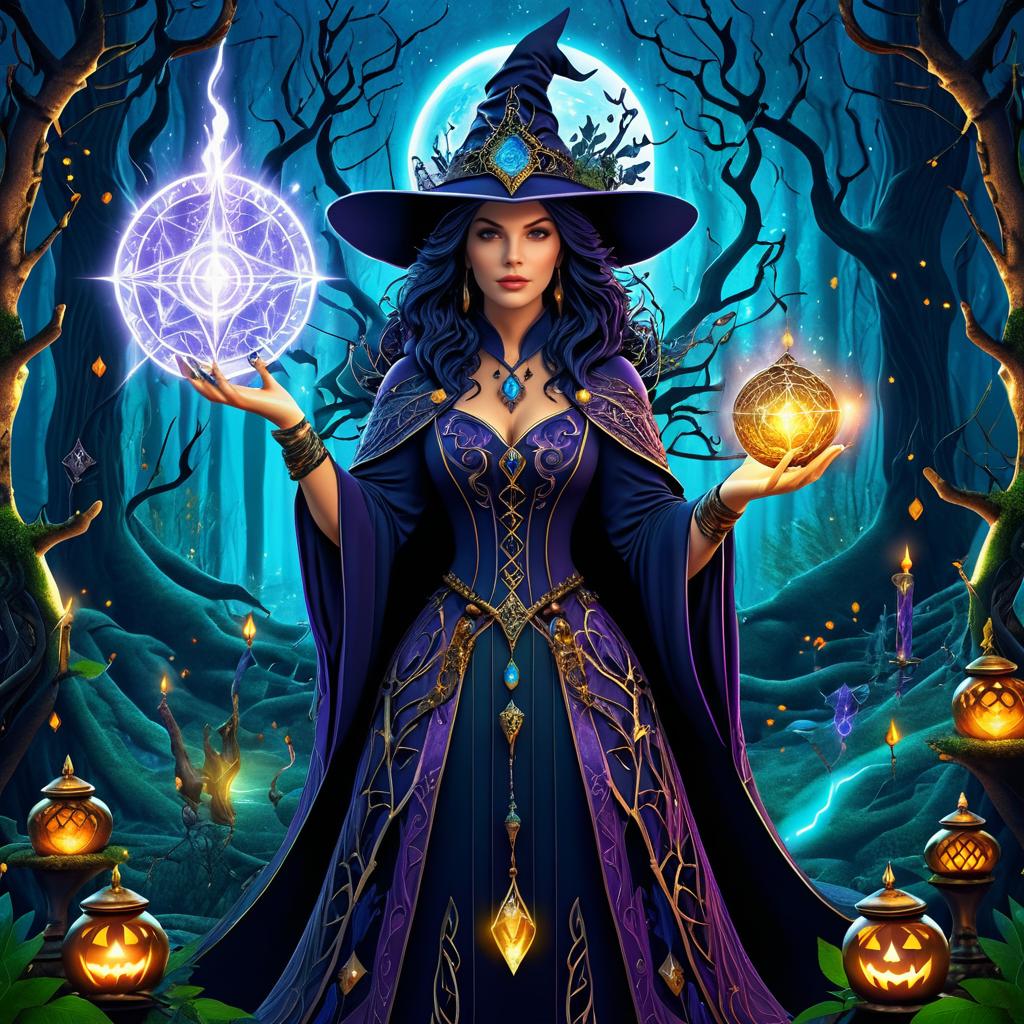 Enchanting Sorceress in an Enchanted Forest