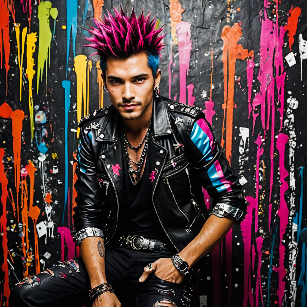 Vibrant Punk Rocker Photo Shoot