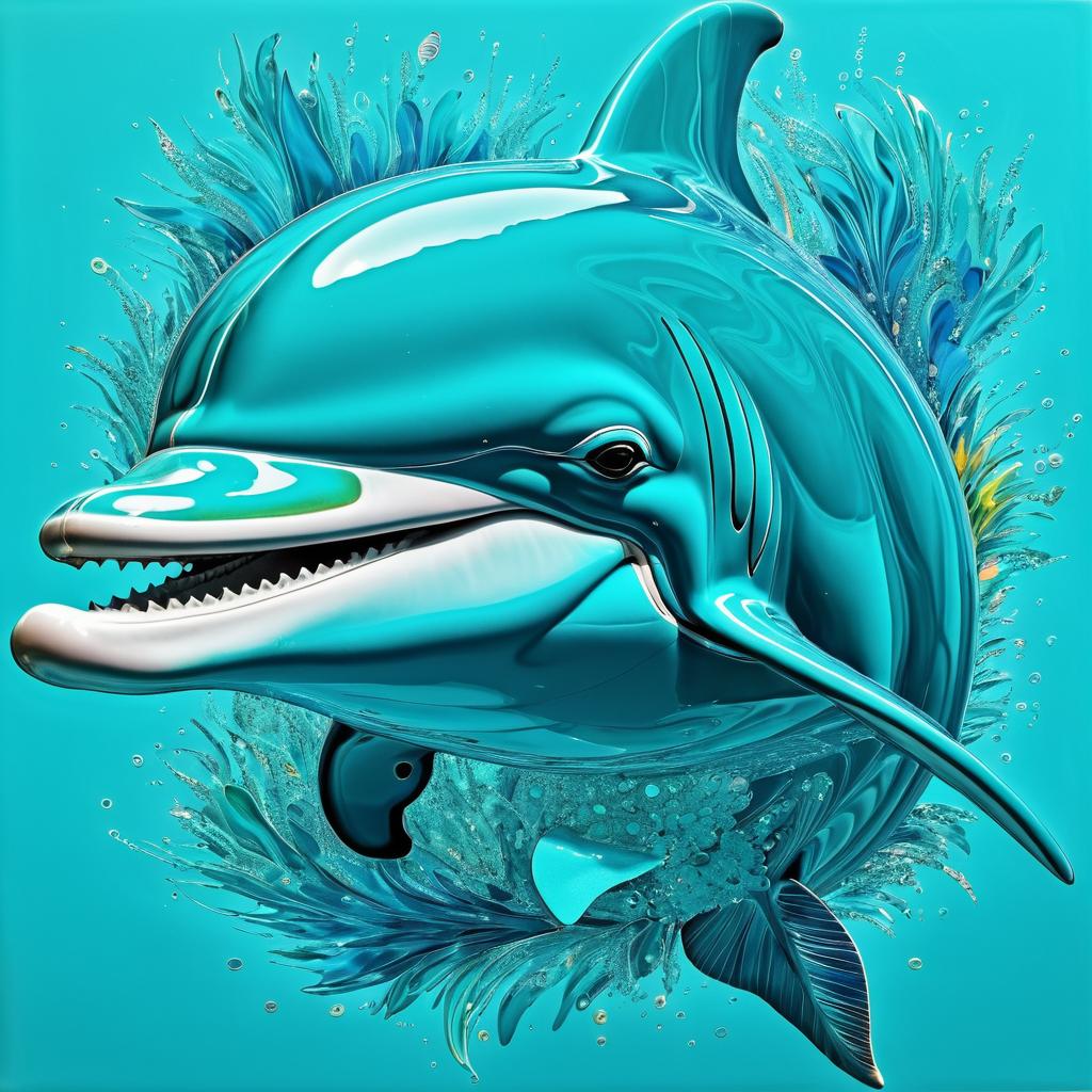 Vibrant Portrait of a Playful Dolphin