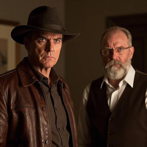 Two Men in a Dark Room