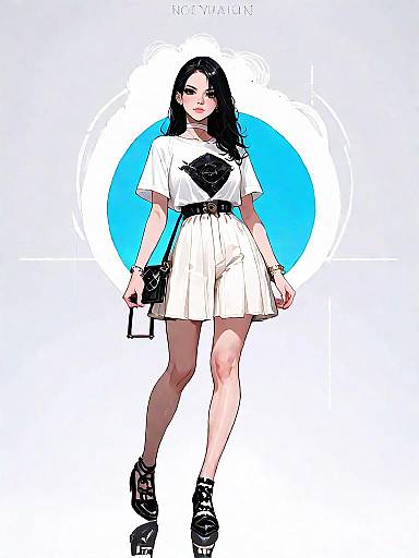 Stylish Young Woman in Contemporary Streetwear