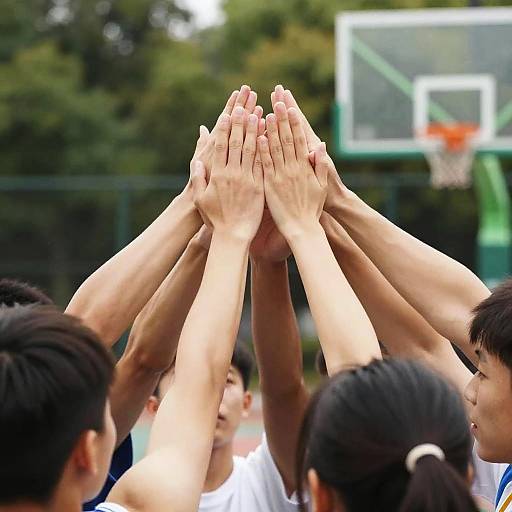 Diverse Hands High-Five in Sunlight