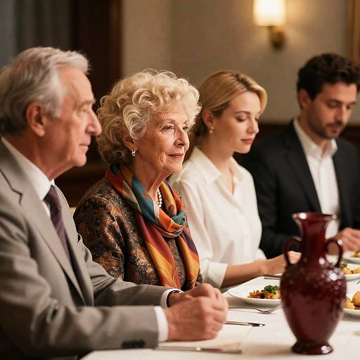 Candid Moment at a Dinner Table