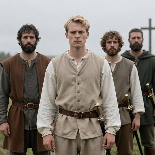 Medieval Group Portrait Under Overcast Sky