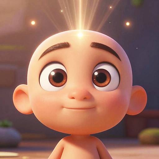 Pixar Eyes Portrait with Radiant Glow