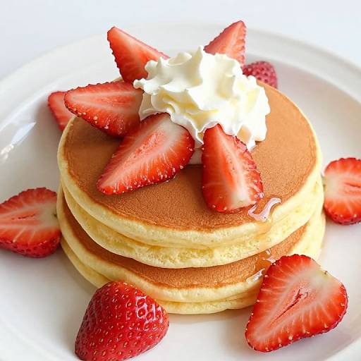 Fluffy Silver Dollar Pancakes with Strawberries