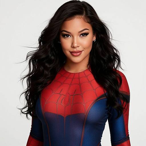 Photorealistic Curvy Girl in Spiderman Suit