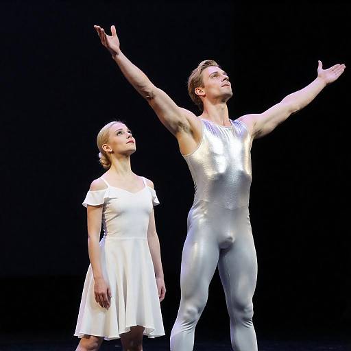 Silver and White Dancers on Stage