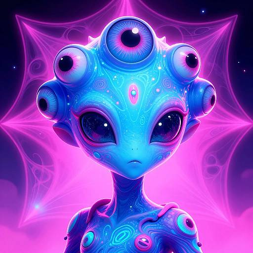 Vibrant Trippy Alien Discord PFP