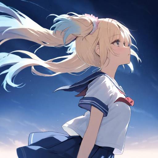 Enchanting Girl in Night Sky