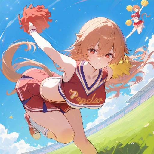 Dynamic Cheerleader in Action