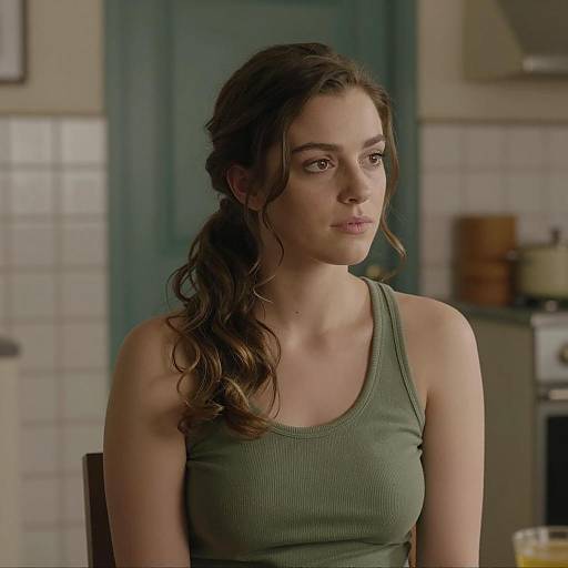 Indoor Portrait of a Woman in Green