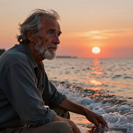 Seasoned Sailor at Sunset Reflection