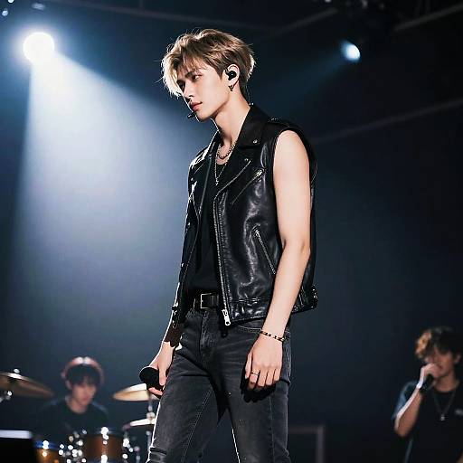 Young Musician with Side Part Hairstyle