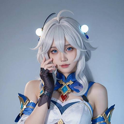 Cosplay Portrait with Glowing Orbs