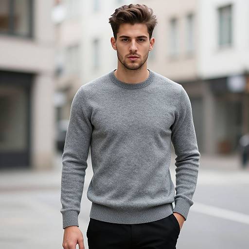 Stylish Young Man on City Street